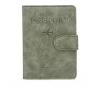 PEVive Étui portefeuille de voyage en polyuréthane pour tickets et cartes, vert, As detailed discription