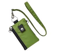 PEVive Petit portefeuille d'extérieur avec lanière porte-clés et poches zippées pour cartes de crédit, vert olive