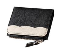 PEVive Petit portefeuille élégant pour femme avec blocage portable et porte-monnaie en polyuréthane pour femme, noir