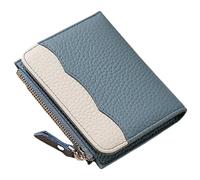 PEVive Petit portefeuille élégant pour femme avec blocage portable et porte-monnaie en polyuréthane pour femme, bleu
