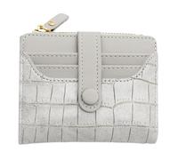 PEVive Petit portefeuille pour femme en polyuréthane avec fermeture éclair, gris