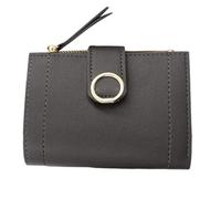 PEVive Petit portefeuille pour femme en polyuréthane avec fermeture éclair, gris