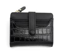 PEVive Petit portefeuille pour femme en polyuréthane avec fermeture éclair, noir