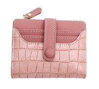 PEVive Petit portefeuille pour femme en polyuréthane avec fermeture éclair, rose