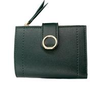 PEVive Petit portefeuille pour femme en polyuréthane avec fermeture éclair, vert