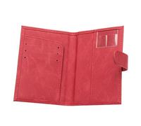 PEVive Porte-cartes portable en polyuréthane pour homme et femme, Rouge, As detailed discription