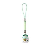 PEVive Porte-clés élégant en forme de chat porte-bonheur en céramique, accessoire pour le bonheur et le bien, vert, As detailed discription