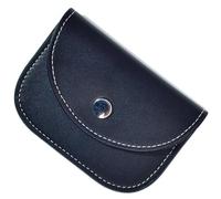 PEVive Porte-monnaie court tendance en PU 1eather pour femme avec porte-cartes et bouton de vacances, noir