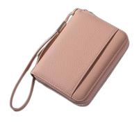 PEVive Portefeuille court avec fermeture éclair - Plusieurs emplacements pour cartes - Porte-monnaie - Porte-cartes de crédit - Pour le quotidien, Rose Taro