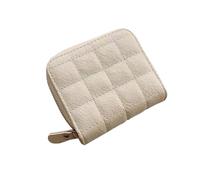 PEVive Portefeuille tendance texturé en relief délicat PU 1eather court porte-monnaie accessoire pour cartes et argent, blanc cassé