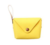 PEVive Sac à main, porte-monnaie, porte-monnaie, porte-monnaie, porte-monnaie, sac de rangement pour enfants, petit sac de rangement pour pièces de monnaie pliées, jaune