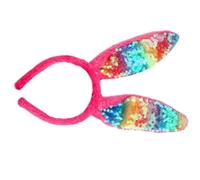 PEVive Serre-tête à paillettes oreilles de lapins pour carnavals, fêtes, amateurs de films, spectacles, animes, outils unisexes