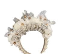 PEVive Serre-tête élégant avec perles artificielles pour enterrement de vie de jeune fille, mariage, cérémonie