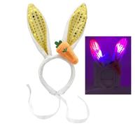 PEVive Serre-tête en peluche avec oreilles et carotte pour fête costumée, jeu de rôle