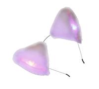 PEVive Serre-tête oreilles de loup artificielles C0sp1ay - Serre-tête pour fête, bal masqué, jeu de rôle - Serre-tête LED
