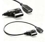 Pevlkawr Adaptateur De Câble Aux Audio USB Ami MMI Interface Multimédia Musique Mp3 Câble 30 Cm Compatible avec Audi A3 A1 A5 S5 A6l A8l A4l TT VW Touareg Skoda pour Votre Voiture