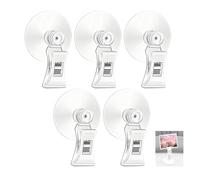 Pevlkawr Ventouse Crochet Clip Holder 5pcs Ventouse Pince Salle De Bain Crochet À Ventouses Avec Clips Transparent Pour Ticket De Stationnement Aquarium Fenêtre Verre