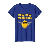Pew Pew Madafakas Comic Poussin Cadeau drôle T-Shirt, Femme, Bleu Royal, M