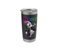 Pew Pew Rabbit Space Laser Blaster Bunny Warrior Humour Gobelet isotherme en acier inoxydable double paroi