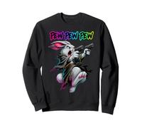 Pew Pew Rabbit Space Laser Blaster Bunny Warrior Humour Sweatshirt