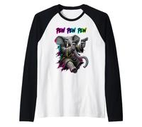 Pew Pew - Tronc d'éléphant géant Amusant - Laser Space Ranger Manche Raglan