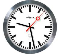 PEWETA 51.150.325 Horloge murale radiocommandée Gare argentée 30,0 cm Aluminium