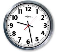 PEWETA Horloge murale radiocommandée blanc argent Aluminium, Ø 50,0 cm
