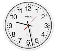 PEWETA Horloge murale radiofréquence blanc argent Plastique, Ø 30,0 cm