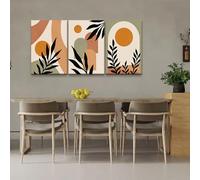 PEWFBS Peinture sur toile abstraite géométrique avec feuilles vertes, décoration murale pour salon, style bohème moderne, 30 x 40 cm, sans cadre