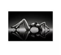 PEWFBS Peinture sur toile représentant des femmes en noir et blanc, décoration murale pour salon, chambre à coucher, affiche et imprimés esthétiques, 70 x 100 cm, sans cadre