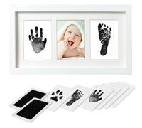 PewinGo Cadre Empreintes Bébé Encre avec Tampon Encreur, Kit Pieds et Mains Pour Nouveau-né Bébé