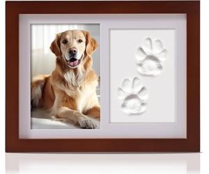 PewinGo Empreinte Chien Chat, Cadre Photo pour Empreintes de Animaux avec Kit d'impression à L'argile, Kit EmpreinteChien pour Photo 6 x 4,Souvenir Cadres Photos