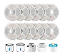 PewinGo Filtre Fontaine Eau Chat, Filtre de Fontaine Triple Action 12 PCS pour Remplacement de la Fontaine de Chat avec Résine échangeuse d'ions, Charbon Actif pour Fontaine à Eau 2-2.5L