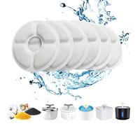 PewinGo Filtre Fontaine eau Chat, Filtre de Fontaine Triple Action 6 PCS pour Remplacement de la Fontaine de Chat avec Résine échangeuse d'ions, Charbon Actif pour Fontaine à Eau 2-2.5L