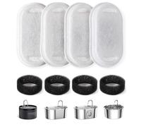 PewinGo Filtre Fontaine Eau Chat,Filtres de Fontaine a Eau Chat Convient aux Abreuvoirs pour Chats en 3.2L/1.8L/2L Acier Inoxydable,4 Triple Filtration Filtres & 4 Éponges de Fontaine à Eau pour Chat