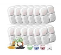 PewinGo Filtres de Fontaine à Eau pour Chat, compatibles avec Fontaine de 2,5 L, 12 filtres de Rechange pour Fontaine à Chat, Triple système de Filtration