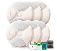 PewinGo Filtres pour Fontaine à Eau Chat, 6 Filtres pour Fontaine pour Animaux de Compagnie Triple Action avec Résine et Charbon Actif Compatibles avec la Fontaine à Eau pour Chat 3L