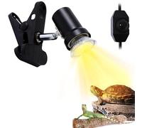 PewinGo Lampe Chauffante Tortue, Lampe Reptiles et Amphibiens avec 1 Ampoule Halogènes UVA UVB de 50W, pour Tortue, Caméléon etc. Lumière Jaune