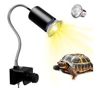 PewinGo Lampe Chauffante Tortue, Lampe Reptiles et Amphibiens avec 50W Ampoule Basking Spot UVA UVB et Pince Pivotante à 360 °, pour Tortue, Serpent, Caméléon etc.Halogène, Jaune