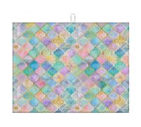 Pewu Tapis Égouttoir Vaisselle, Arc-en-Ciel Maroc Tapis égouttoir à Vaisselle en Microfibre, Adapté Aux Plans De Travail, éviers Et égouttoirs Tapis égouttoir à Vaisselle Absorbant (45x60cm)