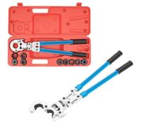 Pex Kit de pinces à sertir pour câbles de batterie pour tubes de 6/10/16/25/35/50 mm², tête rotative à 360 °, kit d'outils de sertissage hydraulique professionnel, longueur du produit 55-74 cm