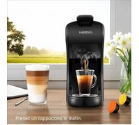 PEXCHO Machine à café 4-en-1, 19Bar, capsules Nespresso, Dolce Gusto, K-Cup, ESE, café chaud+froid, Noir