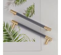 Pexintek Lot de 10 Poignées de Placard Modernes Dorées Espacement des Trous de 160 mm Poignées de Porte de Cuisine Poignées Vintage Pour Armoires de Cuisine, Commode, Armoire (Gris Doré)