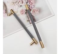 Pexintek Lot de 10 Poignées de Placard Modernes Dorées Espacement des Trous de 192 mm Poignées de Porte de Cuisine Poignées Vintage Pour Armoires de Cuisine, Commode, Armoire (Gris Doré)