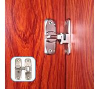 Pexintek Lot de 2 Petit Verrou de Porte Coulissante à 90 Degrés pour Portes IntéRieures Loquet de Portes à Ouverture Double Vintage pour Cuisine, Salle d'éTude, Salle de Bain, Armoire(Argenté)