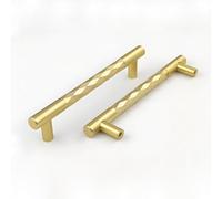 Pexintek Lot de 2 Poignées de meuble Modernes Dorées Espacement des Trous de 128mm poignee de Porte de Tiroir Vintage avec vis Pour placard de Cuisine, Commode, Armoire (Doré)