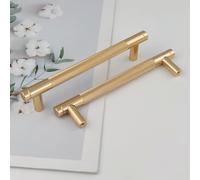 Pexintek Lot de 6 Poignées de Placard Modernes Dorées Espacement des Trous de 128 mm Poignées de Porte de Cuisine Poignées Vintage Pour Armoires de Cuisine, Commode, Armoire (Doré)