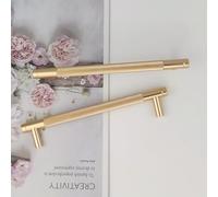 Pexintek Lot de 6 Poignées de Placard Modernes Dorées Espacement des Trous de 160 mm Poignées de Porte de Cuisine Poignées Vintage Pour Armoires de Cuisine, Commode, Armoire (Doré)