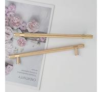 Pexintek Lot de 6 Poignées de Placard Modernes Dorées Espacement des Trous de 192 mm Poignées de Porte de Cuisine Poignées Vintage Pour Armoires de Cuisine, Commode, Armoire (Jaune Doré)