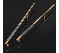 Pexintek Lot de 6 Poignées de Placard Modernes Dorées Espacement des Trous de 256 mm Poignées de Porte de Cuisine Poignées Vintage Pour Armoires de Cuisine, Commode, Armoire (Gris Doré)